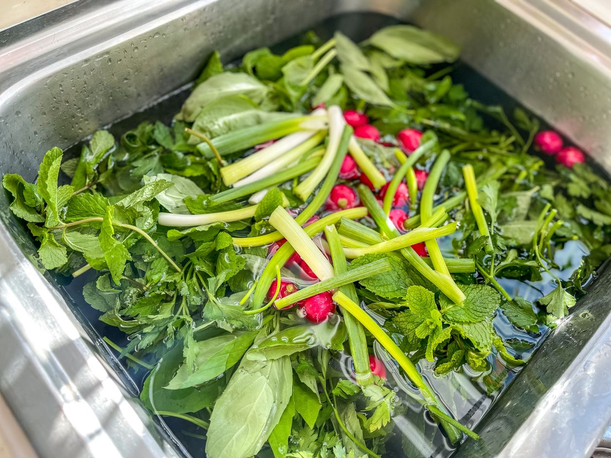reviving stored vegetables is to soak them in ice water